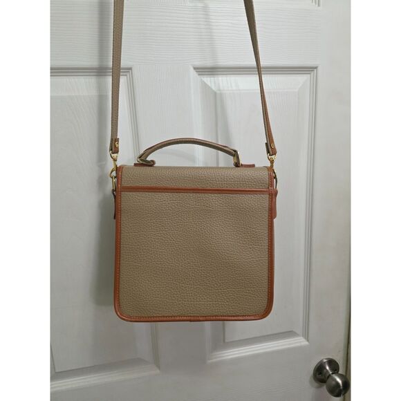 Vintage Dooney & Bourke AWL Pebbled Leather Crossbody (Tan/Brown) - Picture 5 of 16